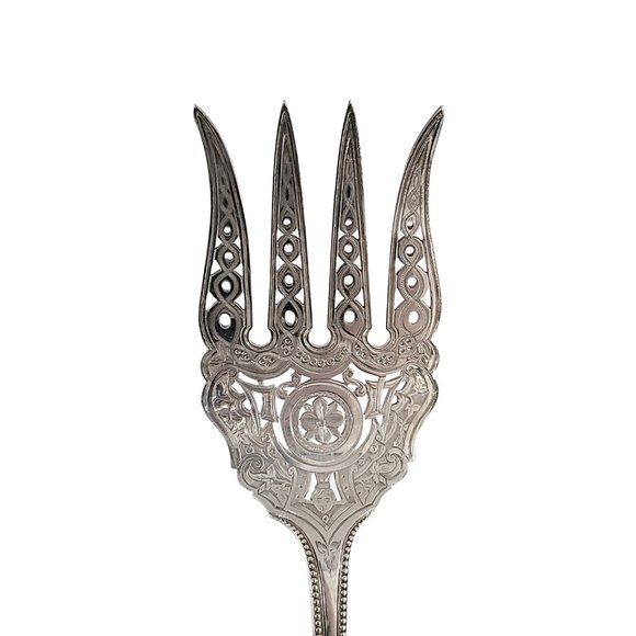 Martin Hall & Co Sheffield England Sterling Silver Fish Server & Fork set #11545 - Picture 7 of 10